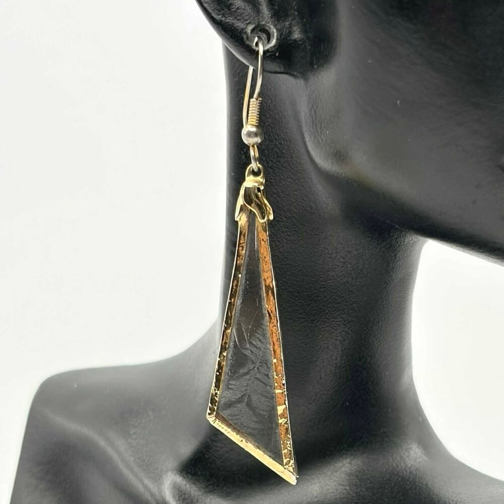 Gold Crystal Glass Earrings